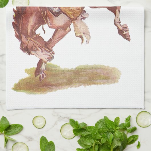 Vintage Cowboy Theedoek (Gevouwen)