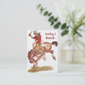 Vintage Cowboy Visitekaartje (Staand voorkant)
