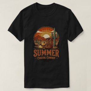 Vintage Cowboy woestijn - retro zomervakantie T-shirt
