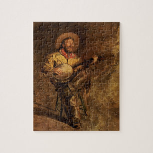 Vintage Cowboy Zingt door Thomas Eakins Legpuzzel
