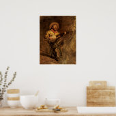 Vintage Cowboy Zingt door Thomas Eakins Poster (Keuken)