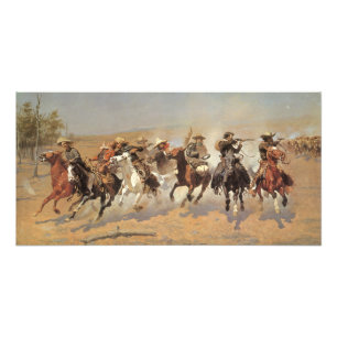 Vintage Cowboys, A Dash For Timber door Remington Foto Afdruk