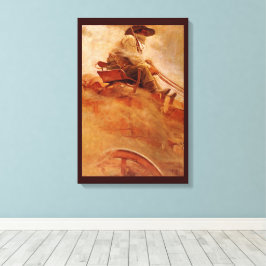 Vintage Cowboys, De Ertswagen door NC Wyeth Canvas Afdruk
