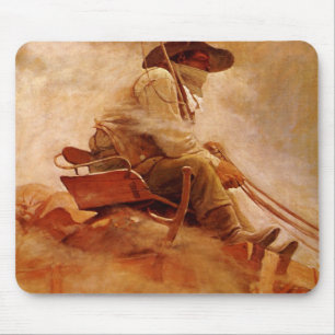 Vintage Cowboys, De Ertswagen door NC Wyeth Muismat