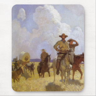 Vintage Cowboys, Het Parkman Outfit door NC Wyeth Muismat