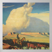 Vintage Cowboys, Open Range door Maynard Dixon Poster (Voorkant)