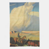 Vintage Cowboys, Open Range van Maynard Dixon Theedoek (Verticaal)