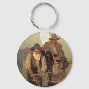 Vintage Cowboys, The Pay Stage door NC Wyeth Sleutelhanger