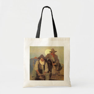Vintage Cowboys, The Pay Stage door NC Wyeth Tote Bag