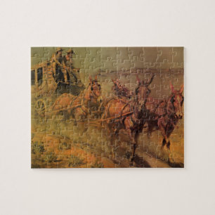 Vintage Cowboys, The Stage Coach door John Borein Legpuzzel