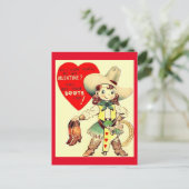 Vintage Cowgirl & Boots Valentijn 1950 Briefkaart (Staand voorkant)