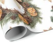 Vintage Cozy Christmas Deer Cadeaupapier (Rol Hoek)