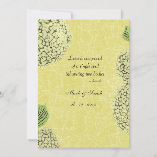 Vintage Crackle Hydrangea Weddenschap Kaart (Voorkant)