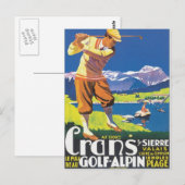 Vintage Crans Golf Alpin Briefkaart (Voorkant / Achterkant)