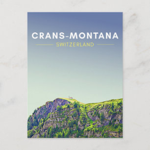 Vintage Crans-Montana Zwitserland Briefkaart
