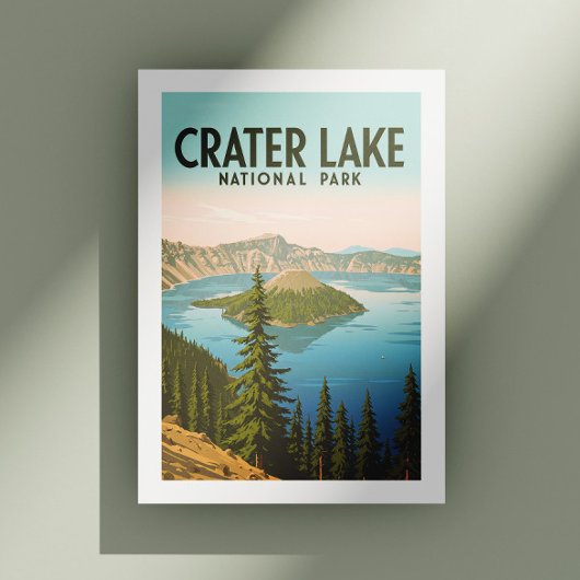 Vintage Crater Lake National Park Briefkaart