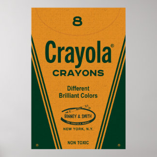 Vintage Crayon Box Wall Art – Retro Color Typograp Poster