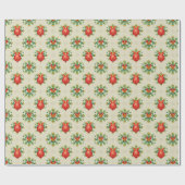Vintage Cream Christmas Gift Wrapping Paper - Red Cadeaupapier (Vlak)