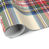 Vintage Cream Tartan Snowflake Personalized Xmas Cadeaupapier (Rol Hoek)