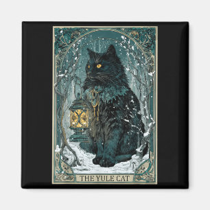 Vintage Creepmas De Yule Kat Tarotkaart Donker Ker Magneet