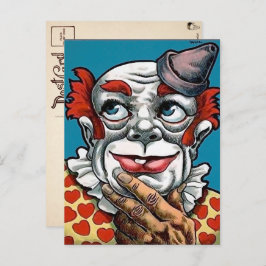 Vintage Creepy Clown Art Briefkaart