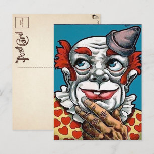 Vintage Creepy Clown Art Briefkaart