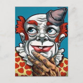 Vintage Creepy Clown Art Briefkaart (Voorkant)