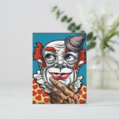 Vintage Creepy Clown Art Briefkaart (Staand voorkant)