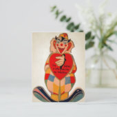Vintage Creepy Clown Valentijn Briefkaart (Staand voorkant)