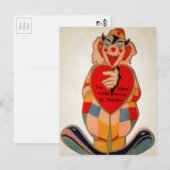 Vintage Creepy Clown Valentijn Briefkaart (Voorkant / Achterkant)