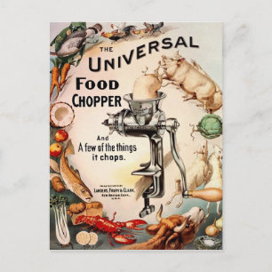 Vintage Creepy Food Chopper Ad Briefkaart