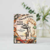 Vintage Creepy Food Chopper Ad Briefkaart (Staand voorkant)