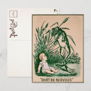 Vintage Creepy Frog Briefkaart
