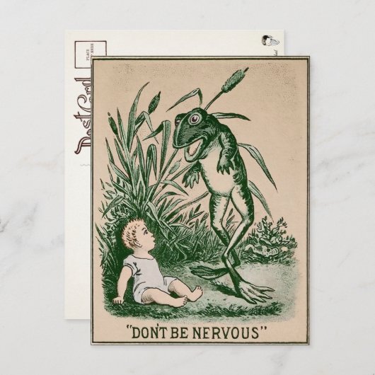 Vintage Creepy Frog Briefkaart (Voorkant / Achterkant)