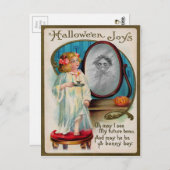 Vintage Creepy Halloween Mirror Briefkaart (Voorkant / Achterkant)