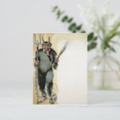 Vintage Creepy Krampus Briefkaart (Staand voorkant)