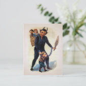 Vintage Creepy Krampus Briefkaart (Staand voorkant)