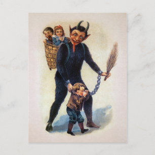 Vintage Creepy Krampus Briefkaart