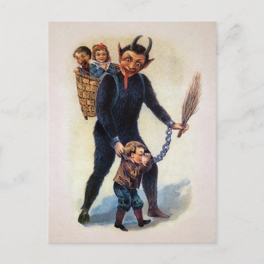Vintage Creepy Krampus Briefkaart (Voorkant)