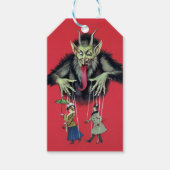 Vintage Creepy Krampus Cadeaulabel (Voorkant)