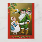 Vintage Creepy Mistletoe-kerstBriefkaart Briefkaart (Voorkant)