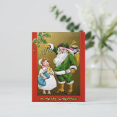 Vintage Creepy Mistletoe-kerstBriefkaart Briefkaart (Staand voorkant)