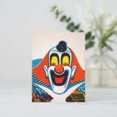 Vintage Creepy Odd Clown Briefkaart (Staand voorkant)