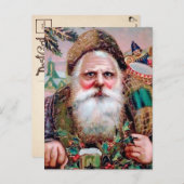 Vintage Creepy Santa Face Briefkaart (Voorkant / Achterkant)