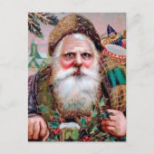 Vintage Creepy Santa Face Briefkaart (Voorkant)