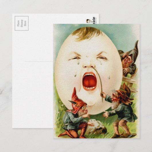 Vintage Creepy Sneezing Egg Briefkaart (Voorkant / Achterkant)