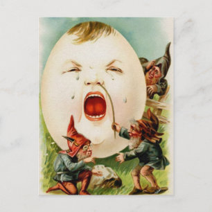 Vintage Creepy Sneezing Egg Briefkaart