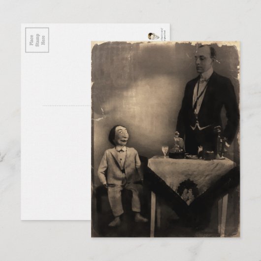 Vintage Creepy Ventriloquist Dummy Briefkaart (Voorkant / Achterkant)