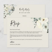 Vintage Crème Delicate Bloem RSVP-ansichtkaart  Bedankkaart (Voorkant / Achterkant)