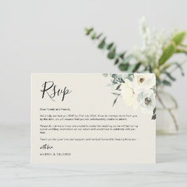 Vintage Crème Delicate Bloem RSVP-ansichtkaart Bedankkaart